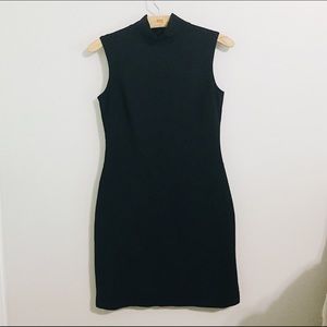 Black Mock Neck Bodycon Dress